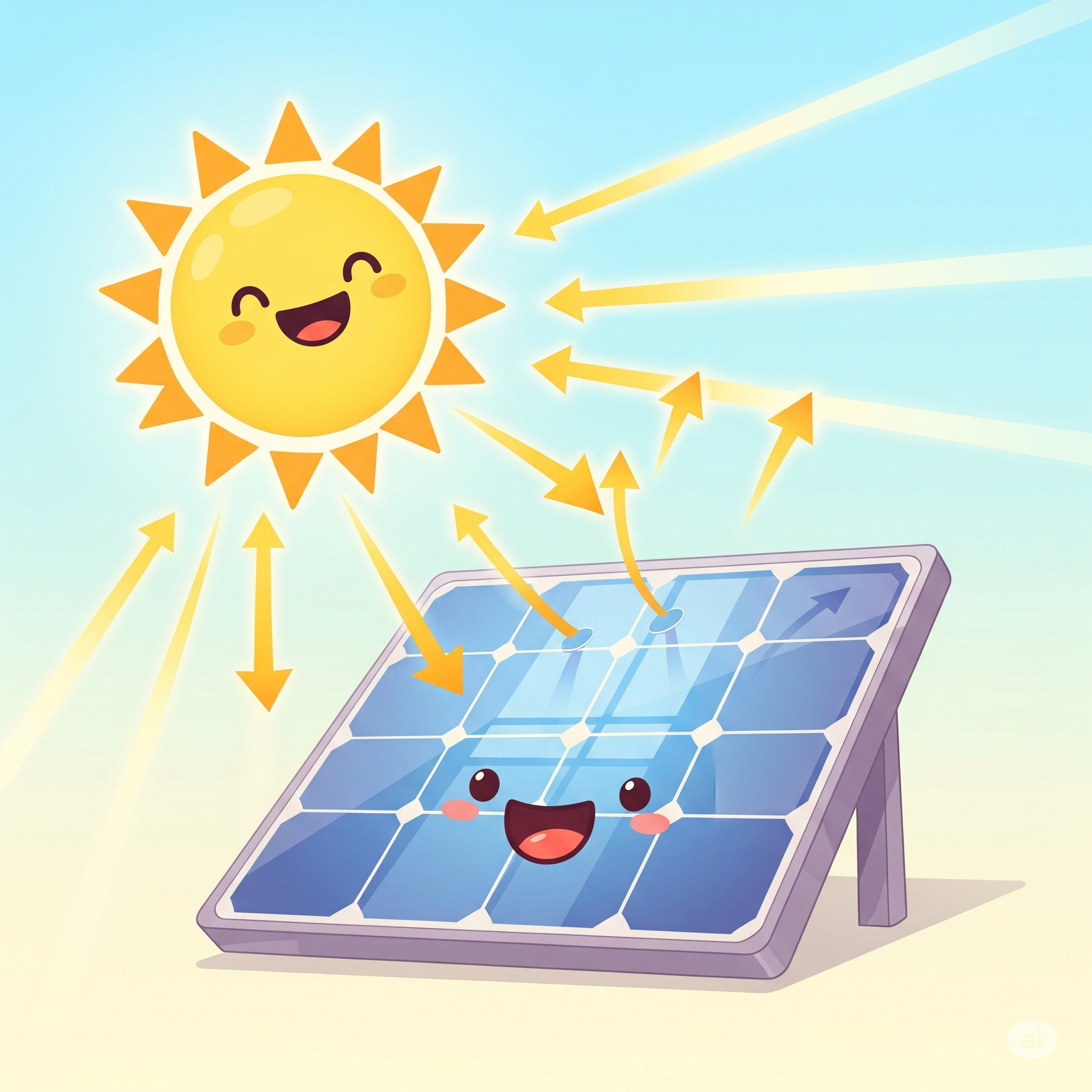 Nem toda energia do sol que atinge o painel consegue ser aproveitada